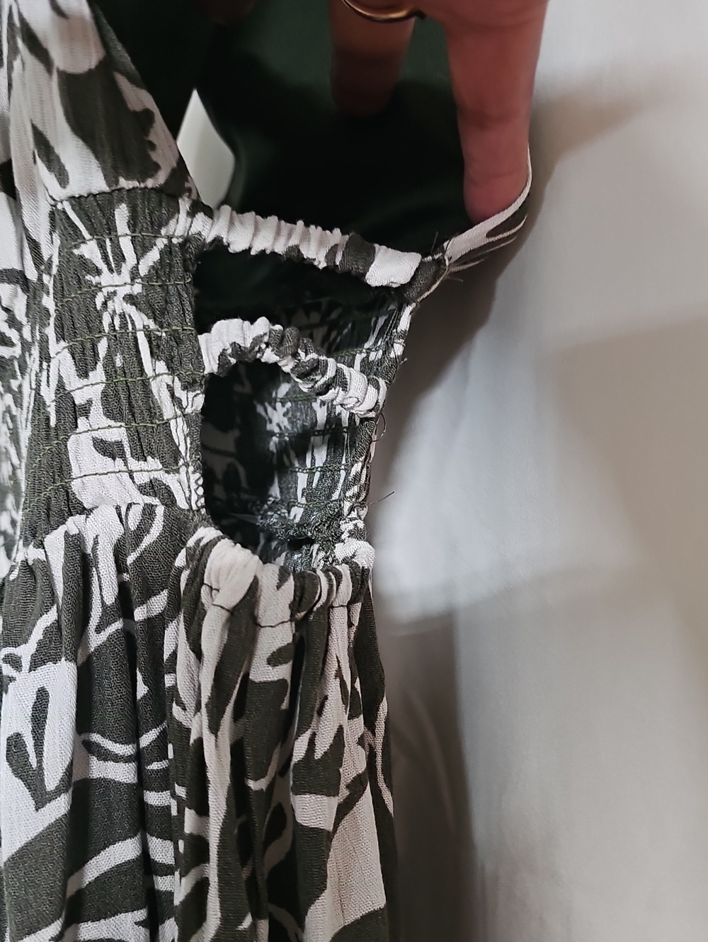 Green & White Floral V-Neck Maxi Dress - Picture 3 of 6